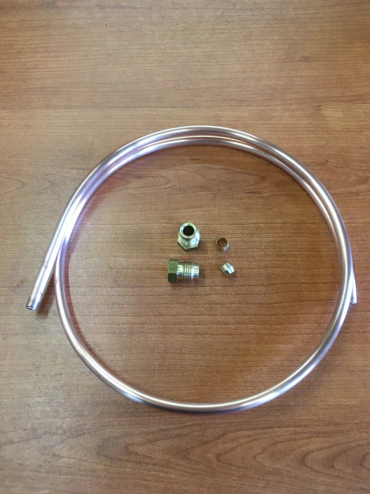 Tubo de combustible de cobre Hillman Super Minx MK1 con bomba de unión y aceitunas para carburador Foto 4 de 4