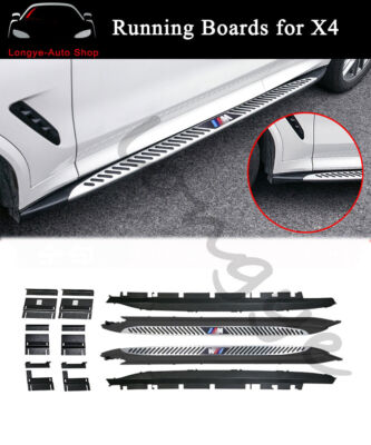 Schwarz Trittbretter Side Step Nerf Bars Schutz passt für BMW X4 G02 2019 2020