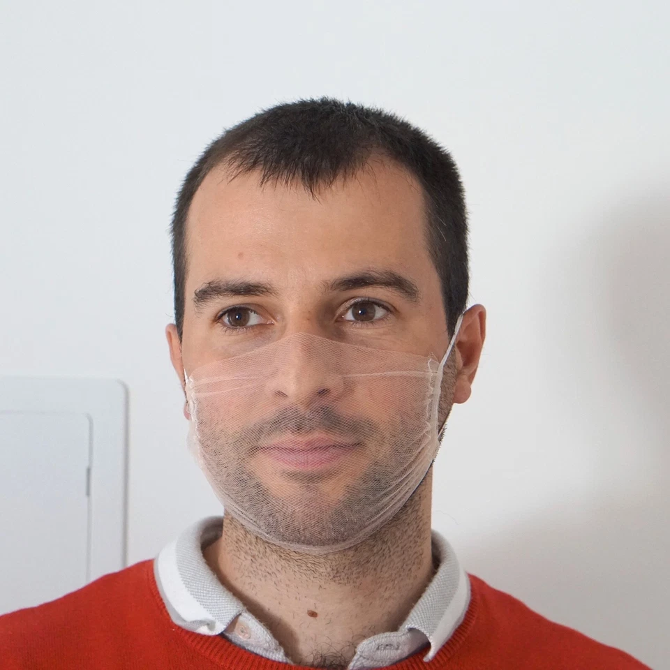 Double Tulle Mesh Net Transparent Face Cycling Mask breathable mask for Cyclist - Image 3 of 4