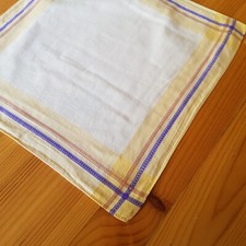 altes  Stofftaschentuch Taschentuch gelb lila Vintage