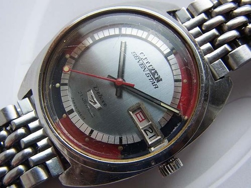 SEVEN Star Deluxe Citizen orologio automatico vintage colorato quadrante  lunetta interna | eBay