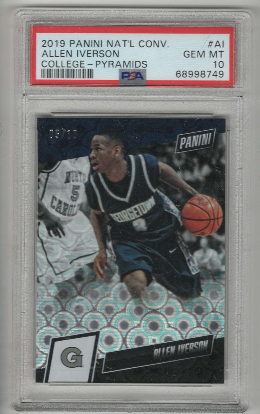 ALLEN IVERSON 2019 PANINI NATIONAL GOLD PRIZM PYRAMIDS #/10 05/10 PSA 10