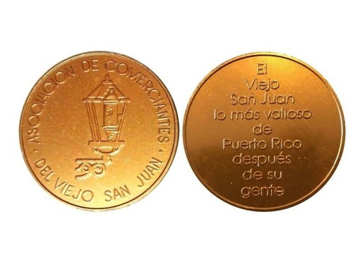 Set 2 Ficha COMERCIANTE SAN JUAN PUERTO RICO Parking Token Transit coin vale 80s - 第 5/8 張圖片