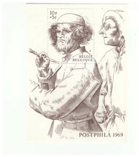 BELGIUM SC.B840 THE PAINTER AND THE AMATUER BY BRUEGHEL MNH S/S BK2