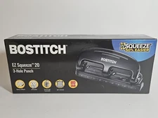 Bostitch Office EZ Squeeze 20 Sheet Standard 3 Hole Punch, Metal Construction