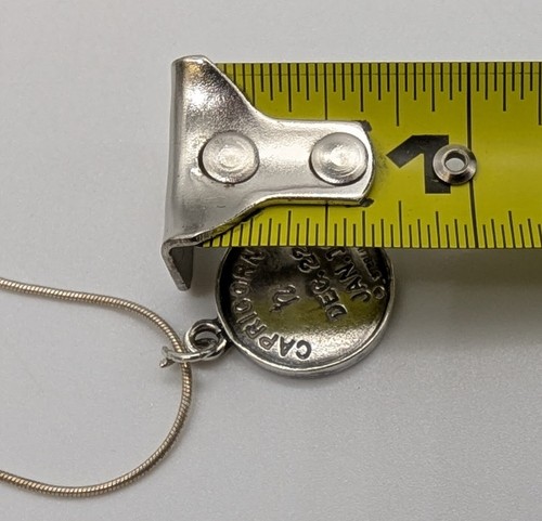 Vtg Capricorn Zodiac Horoscope Sterling Silver Necklace & Pendant - Picture 8 of 9