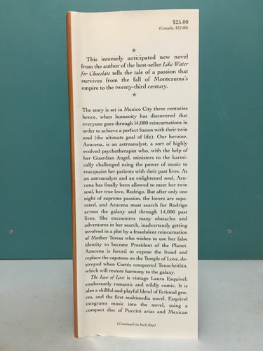 The Law of Love: A Novel with Music by Laura Esquivel 1996 1st/1st HC/DJ w/CD - Picture 4 of 12