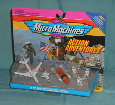 vintage Galoob MICRO MACHINES Action Adventures #19 SHUTTLE TEAM COLLECTION MOC