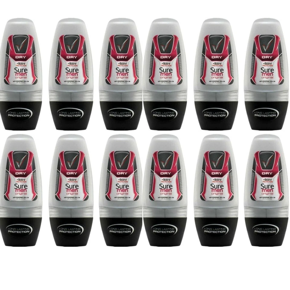 Sure Men Original Roll-On Anti-Perspirant Deodorant Odour Protection 50ml / X12