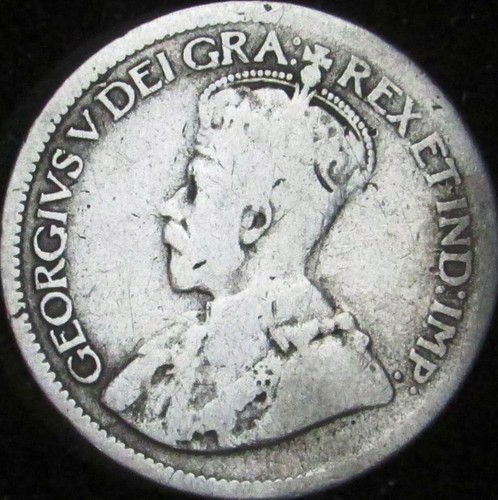1919 VG Canada Silver 10 Cents - KM# 23 - JG - Imagen 2 de 2