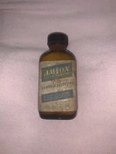 Antique Ammonia-Producing Amion Tooth Powder Amber Bottle With Label & Contents