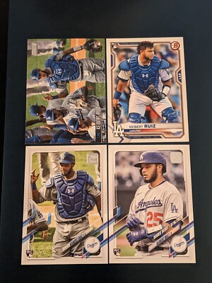 (4) Keibert Ruiz 2021 Topps Rookie Card #256  #US309 + Stadium Club RC Nationals