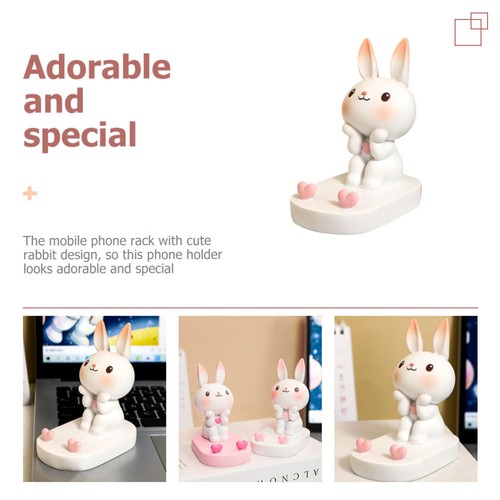 Set of 3 Rabbit Phone Holder Office Animal Desk Stand Cute Cartoon - 第 9/12 張圖片