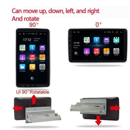 Single 1DIN Rotatable 10.1'' Android 11 Touch Screen Car Stereo Radio GPS Wifi - Picture 4 of 12