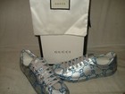 100% AUTHENTIC NEW MEN GUCCI NEW ACE GG COATED SILVER SNEAKERS UK 10/US 11 D — photo 2