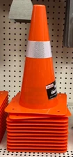 Tool Bench Hardware Plastic 13-Inch Safety Cone with Reflective Strip