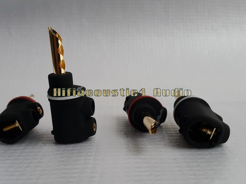 4x M Audio Kupfer vergoldet Lautsprecherkabel BFA Bananenstecker Stecker 6mm Draht - Bild 3 von 4