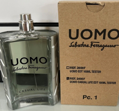 NIB Salvatore Ferragamo UOMO Casual Life Men 3.4oz/100ml EDT Spray AUTHENTIC NEW