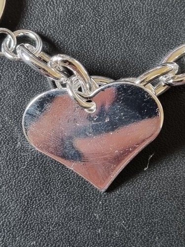 925 STERLING SILVER FILLED FINE DROP HEART PENDANT BRACELET & FREE GIFTBOX. - Picture 3 of 10