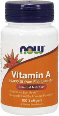 NOW FOODS, VITAMIN A 10 000 IU Fischleberöl 100 Weichkapseln SUPER PREIS