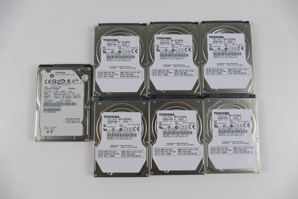 8x Toshiba MK1676GSX HDD2J96 160GB SATA HDD Festplatte 2,5 Zoll 5400rpm 8MB NEU