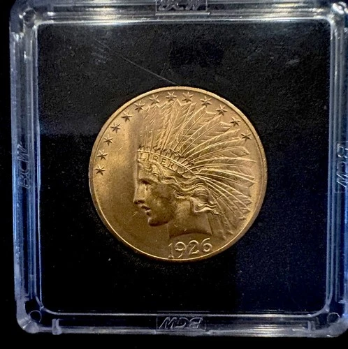 1926 Gold $10 Indian Head Eagle - Strong Luster - Looks BU Free Delivery