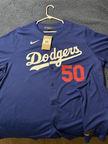 Nike Los Angeles Dodgers Mookie Betts #50 Blue MLB Baseball Jersey Men's XXL