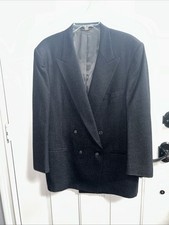 Vintage Christian Dior men's Gray Wool double breasted Blazer Sz 46R