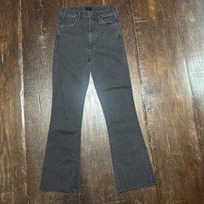 Mother Jeans Size 24 The Hustler Ankle Fray Not Guilty Black Raw Hem 705510