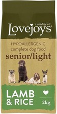 Lovejoys Light/Senior Dry Dog Food Hypoallergenic, Lamb & Rice, 2kg - Complete  8.20 per kilo