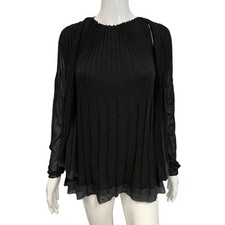 ESCADA SPORT Black Pleated Open Front Cardigan Symbia 2 Piece Sweater Set Size M