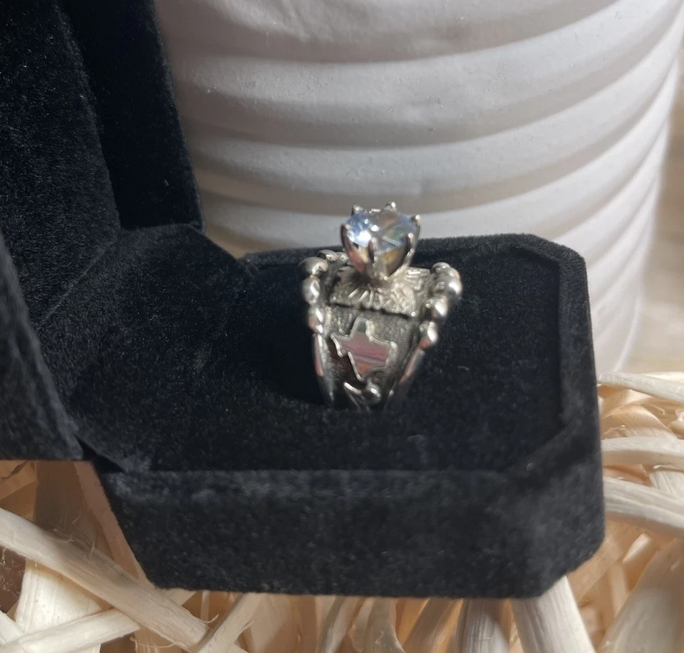 HYO серебряный сердце Техаса кольцо (индивидуальный дизайн) - размер 6,5 - Изображение 3 из 4