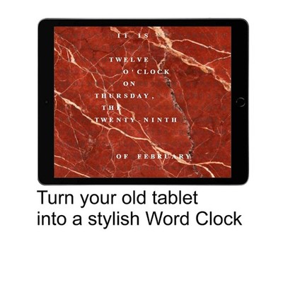 Wortuhr Englisch | English Word Clock | iPad Tablet | No App | #en-st16--ja