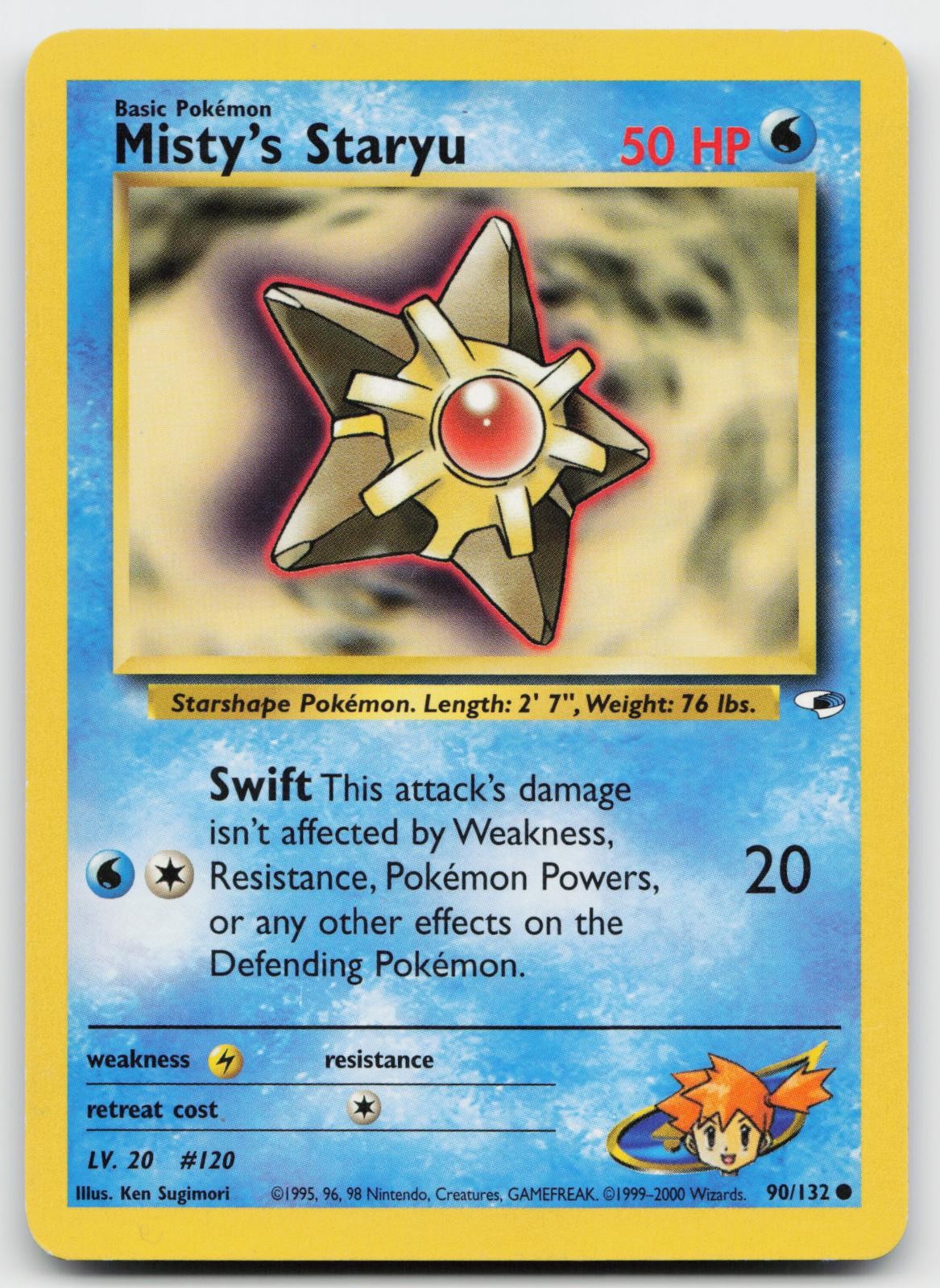 Misty's Staryu 90/132 Common Gym Heroes Pokemon Unlimited Lightly Played