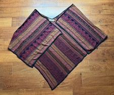 Peruvian Connection 100 Baby Alpaca Aztec Southwestern Ruana Open Poncho OS