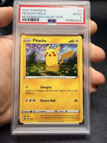 2022 POKEMON MCDONALD'S COLLECTION #7 PIKACHU-HOLO PSA 2