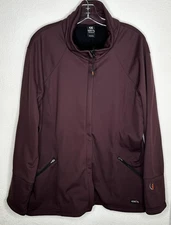 Kerrits Jacket Womens 1X Plum Softshell Equestrian Riding Zip Pockets Stretch