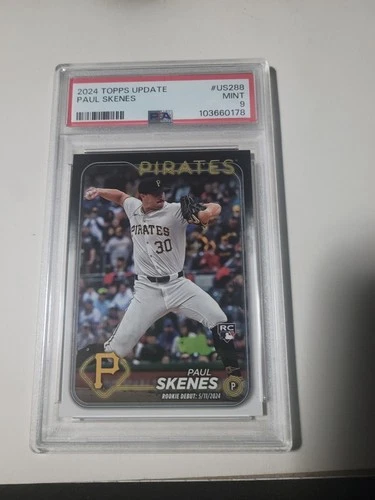 2024 Topps Update - PAUL SKENES - RC Rookie Debut Card - Pirates #US288 PSA 9
