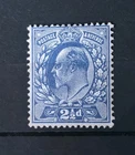 GB KING EDWARD VII SG 284 2 1/2D DULL BLUE PERF 15X14 U/MINT.