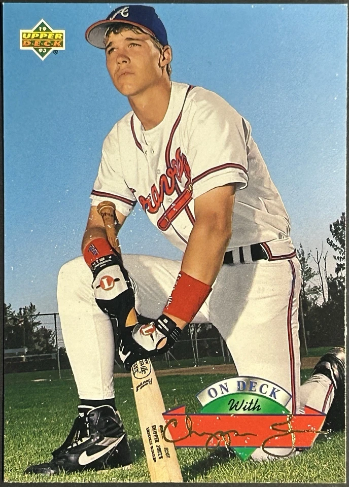 Tarjeta de novato 1993 Dead Center Upper Deck Chipper Jones #D16 RC corte como nueva/calidad💰 Foto 3 de 3