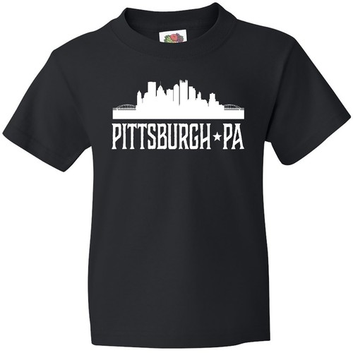 Inktastic Pittsburgh Pennsylvania Skyline PA Cities Youth T-Shirt Travel City