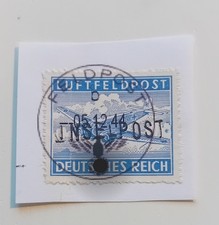 Briefmarkenf&auml;lschung Luftfeldpost Inselpost mit Falschstempel