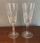 Vintage Waterford Crystal Lismore Champagne Flutes 7-1/4" Set of Two NWT