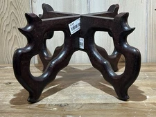 Vtg Brown Wood X Display Stand Base Planter Fits 8.75” Bottom Pot