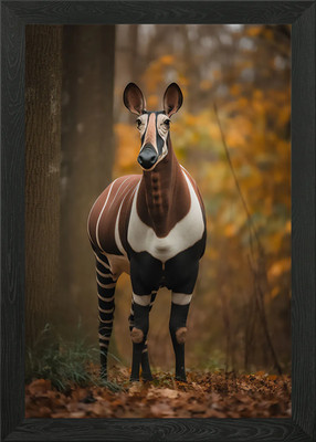 Exotic Okapi Framed Wall Art Poster Canvas Print Picture