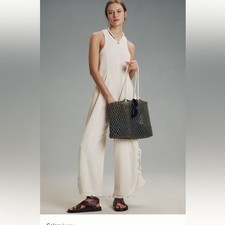 Anthropologie daily practice horizon wide-leg knit jumpsuit