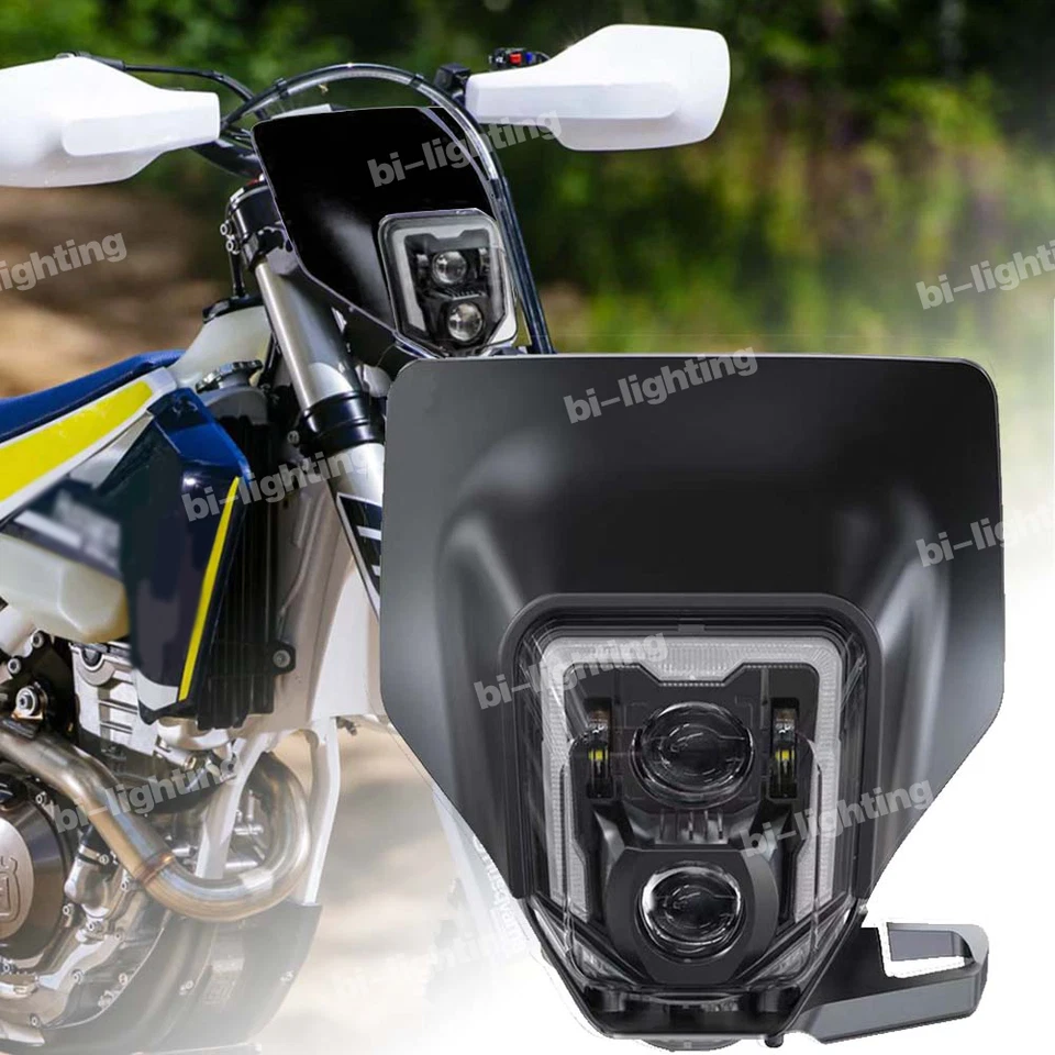 for Husqvarna Husaberg FE 125/ 250/ 350/ 390 with DRLs LED Headlight Black mask - Image 2 of 4