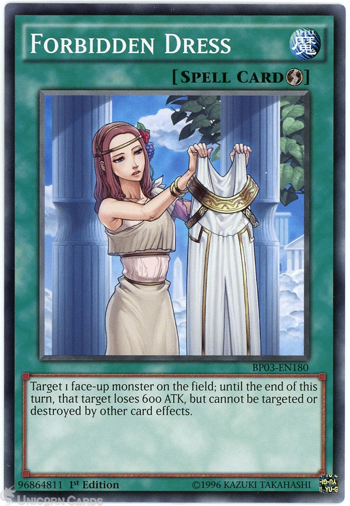 BP03-EN180 Forbidden Dress : Shatterfoil Rare 1st Edition Mint YuGiOh Card