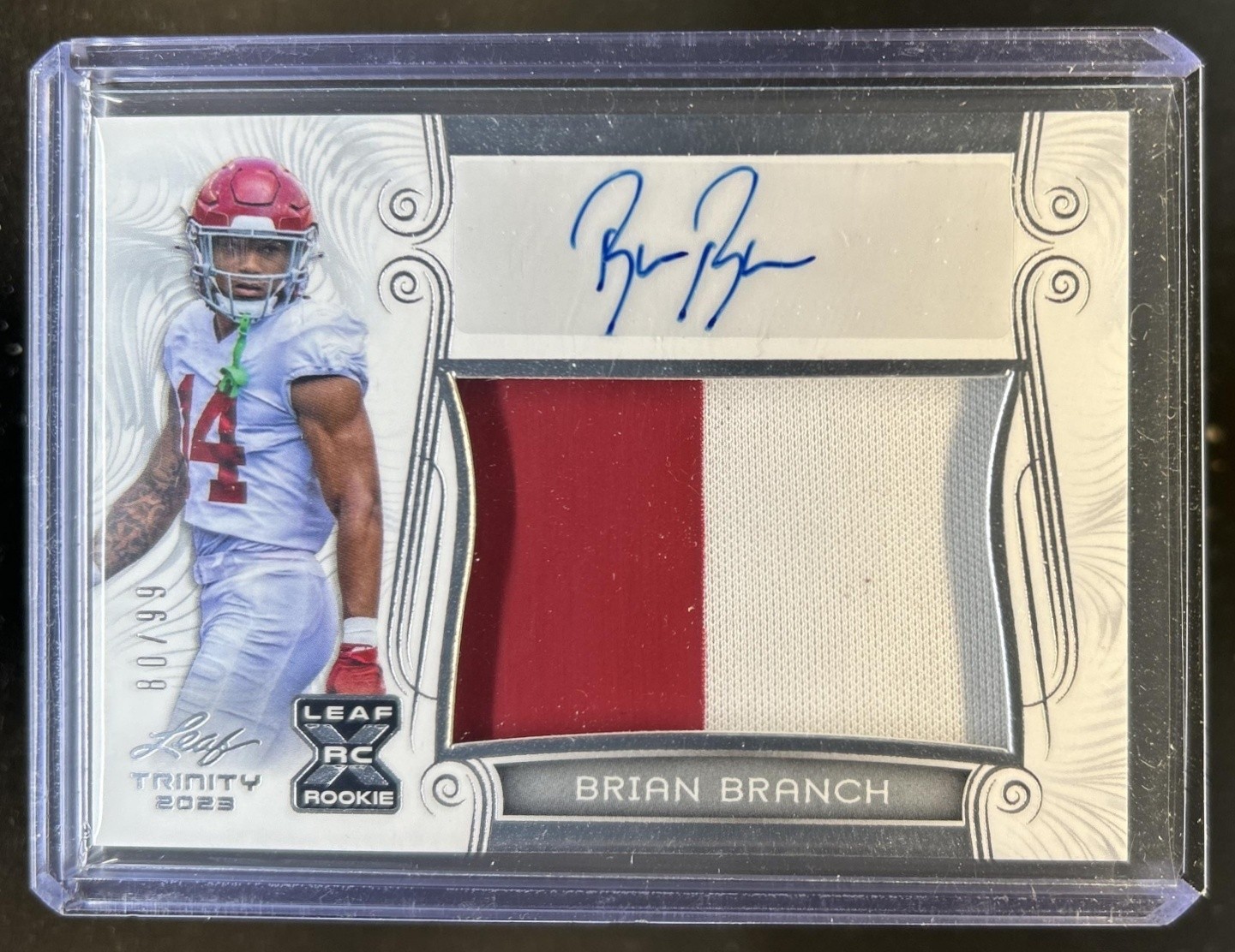 Brian Branch Leaf Trinity Patch Autographs #PABB1 Silver Spectrum