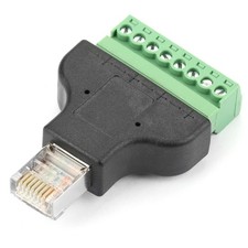8P8C Ethernet RG-45 Male To Terminal 8 Pin Digital Adapter Connector Conversion❀